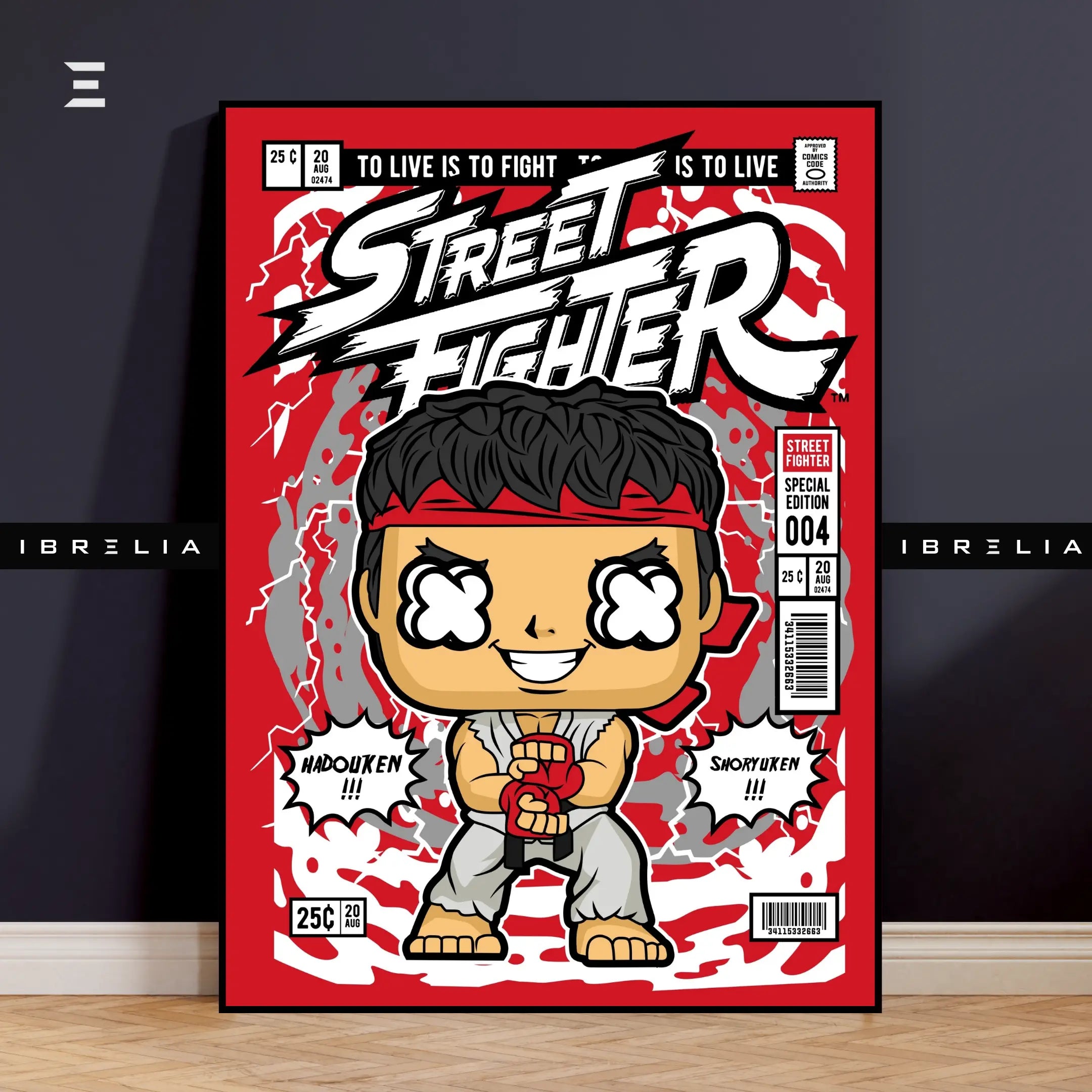 Street Fighter Ryu Pop Art Resin Wall Art – Comic Style Edition | IBRELIA IBRELIA