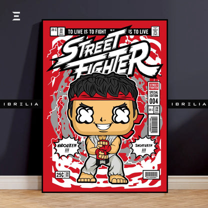 Street Fighter Ryu Pop Art Resin Wall Art – Comic Style Edition | IBRELIA IBRELIA