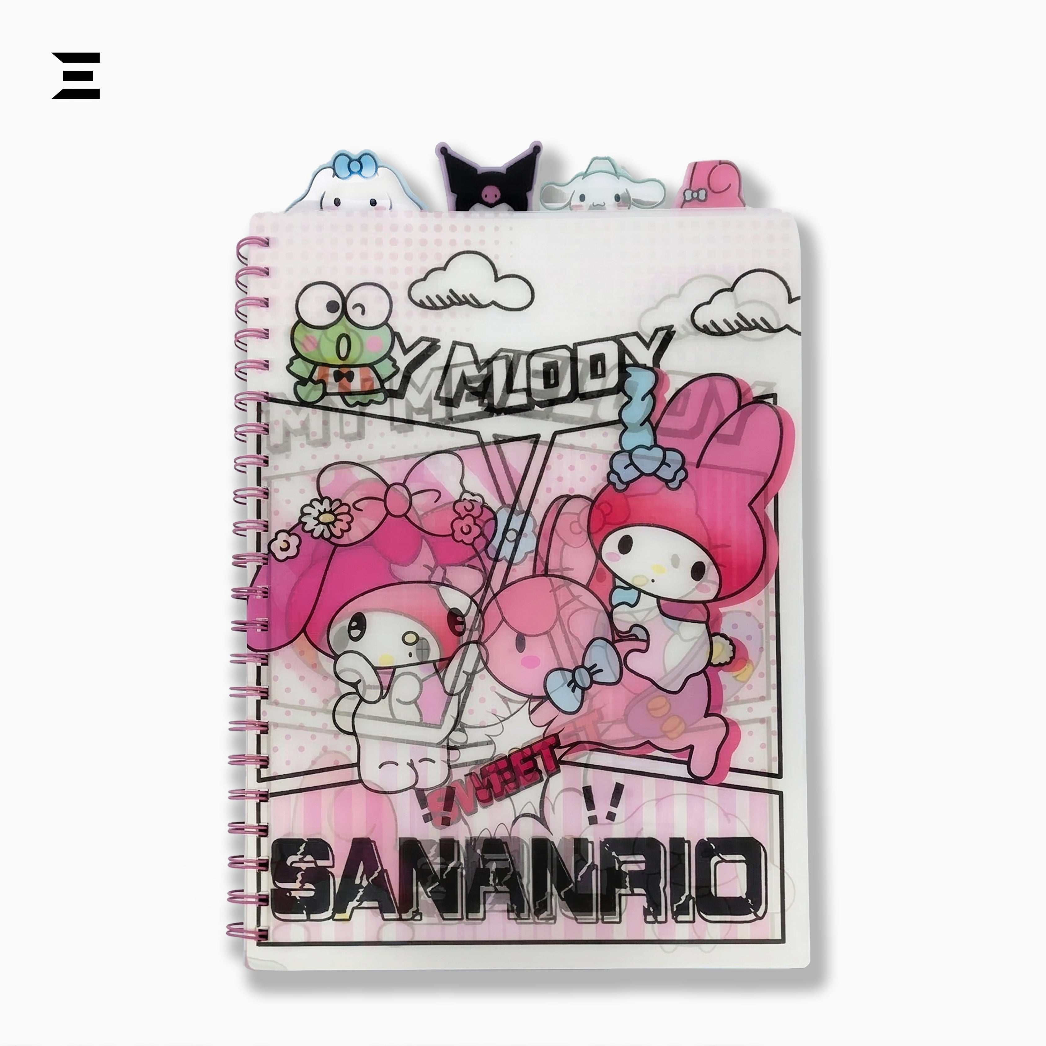 My Melody Sanrio A4 Spiral Notebook | Holographic Print Cover | Cute Kawaii Lined Journal with Character Tabs | IBRELIA™ IBRELIA