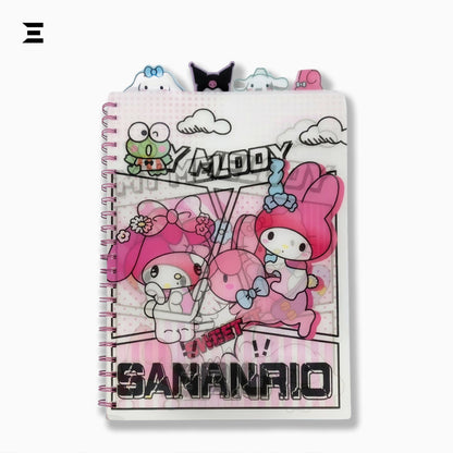 My Melody Sanrio A4 Spiral Notebook | Holographic Print Cover | Cute Kawaii Lined Journal with Character Tabs | IBRELIA™ IBRELIA