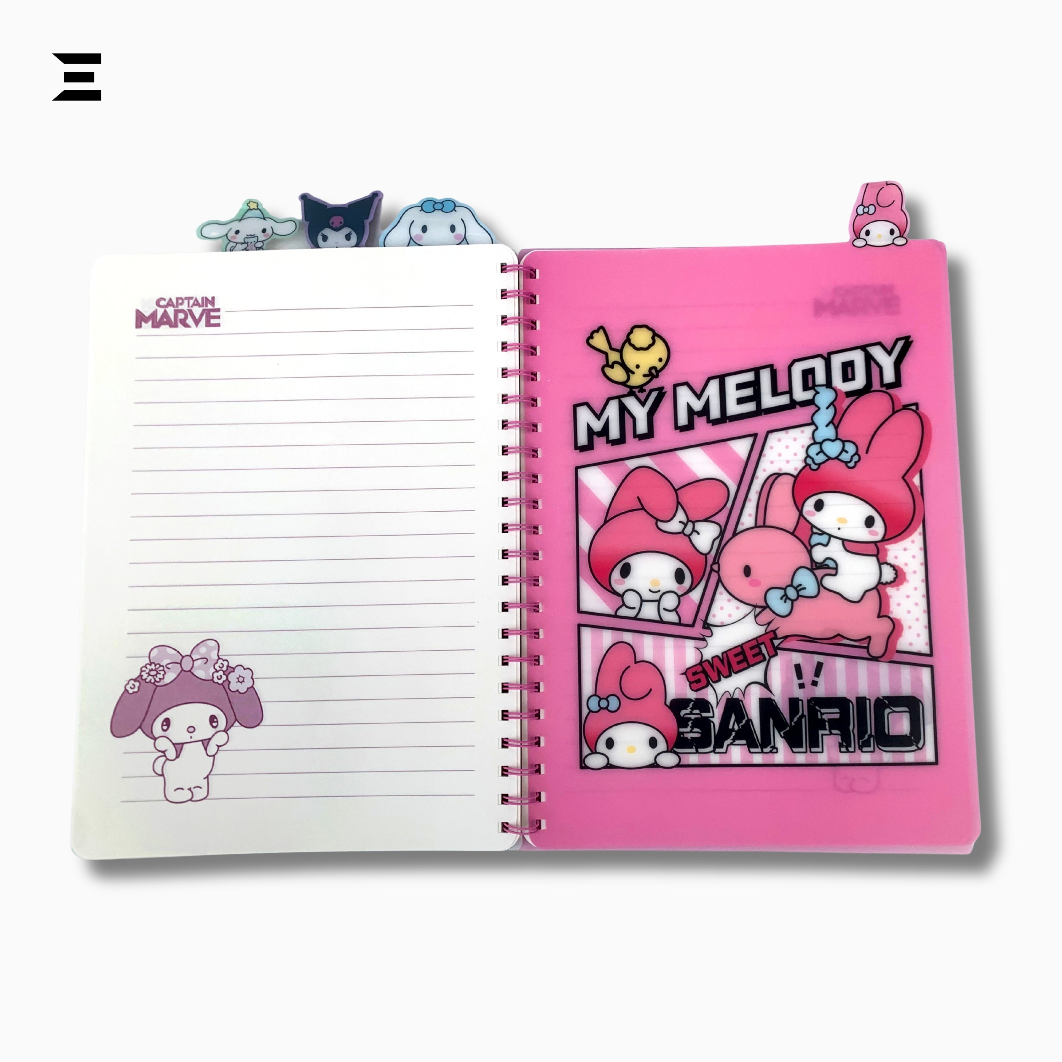 My Melody Sanrio A4 Spiral Notebook | Holographic Print Cover | Cute Kawaii Lined Journal with Character Tabs | IBRELIA™ IBRELIA