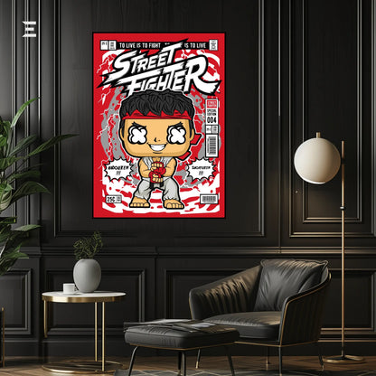 Street Fighter Ryu Pop Art Resin Wall Art – Comic Style Edition | IBRELIA IBRELIA