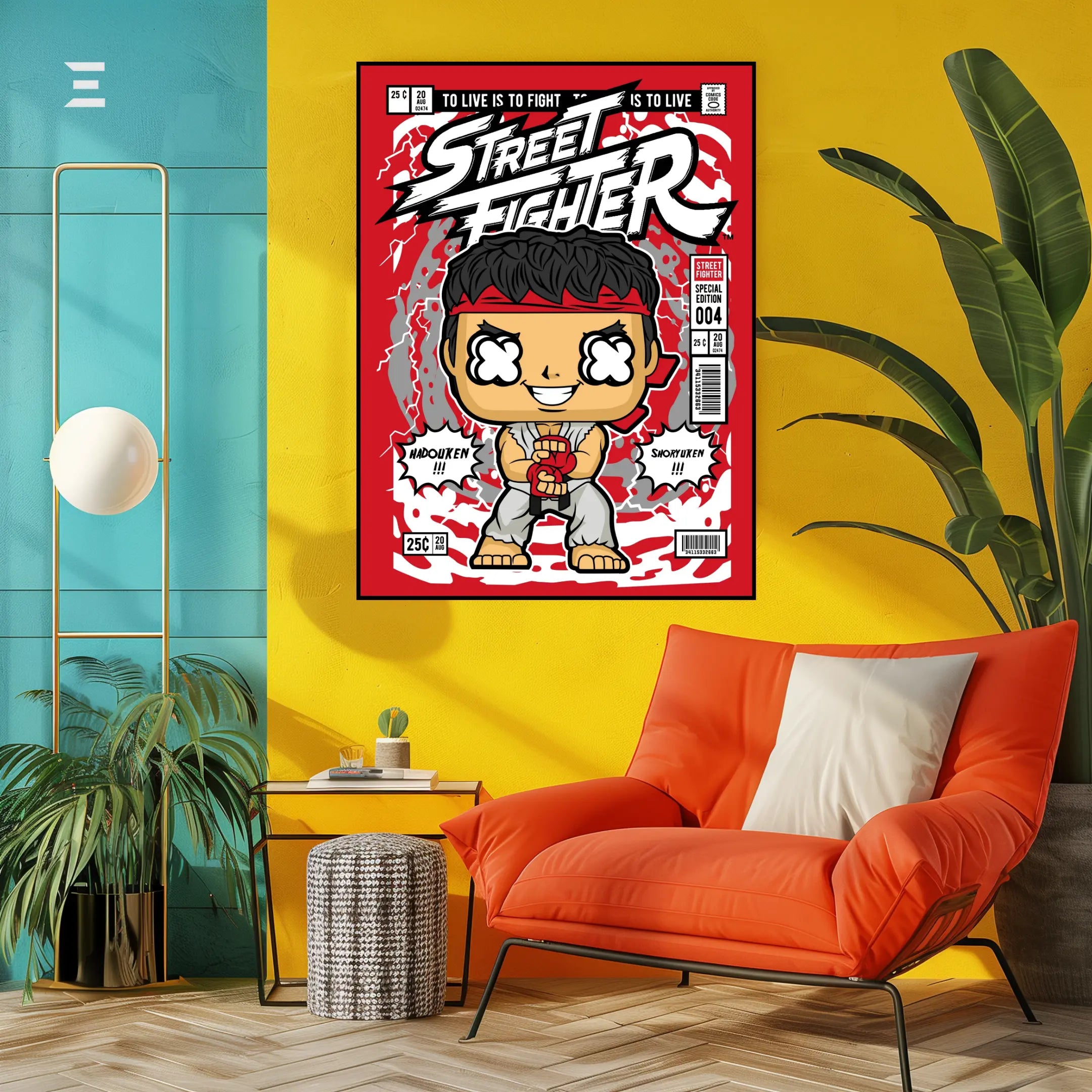 Street Fighter Ryu Pop Art Resin Wall Art – Comic Style Edition | IBRELIA IBRELIA