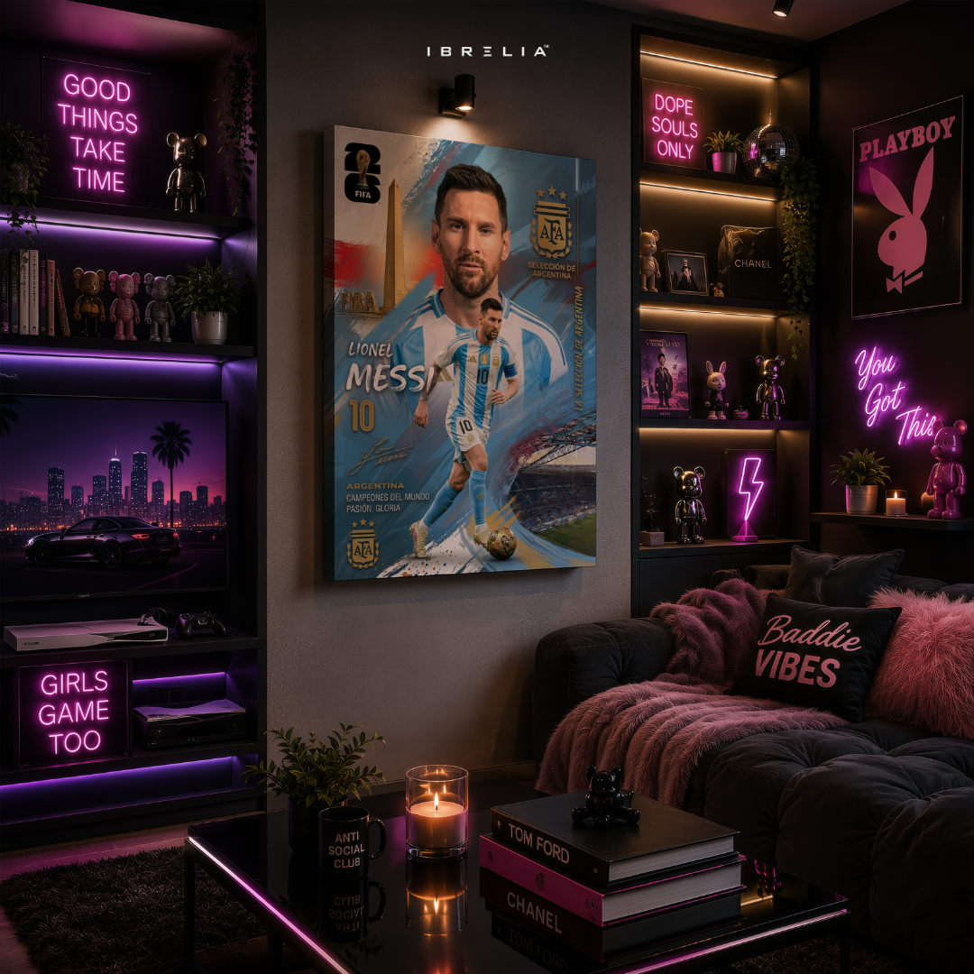 Lionel Messi Argentina FIFA World Cup 2026 Wrapped Frame Wall Art | IBRELIA™