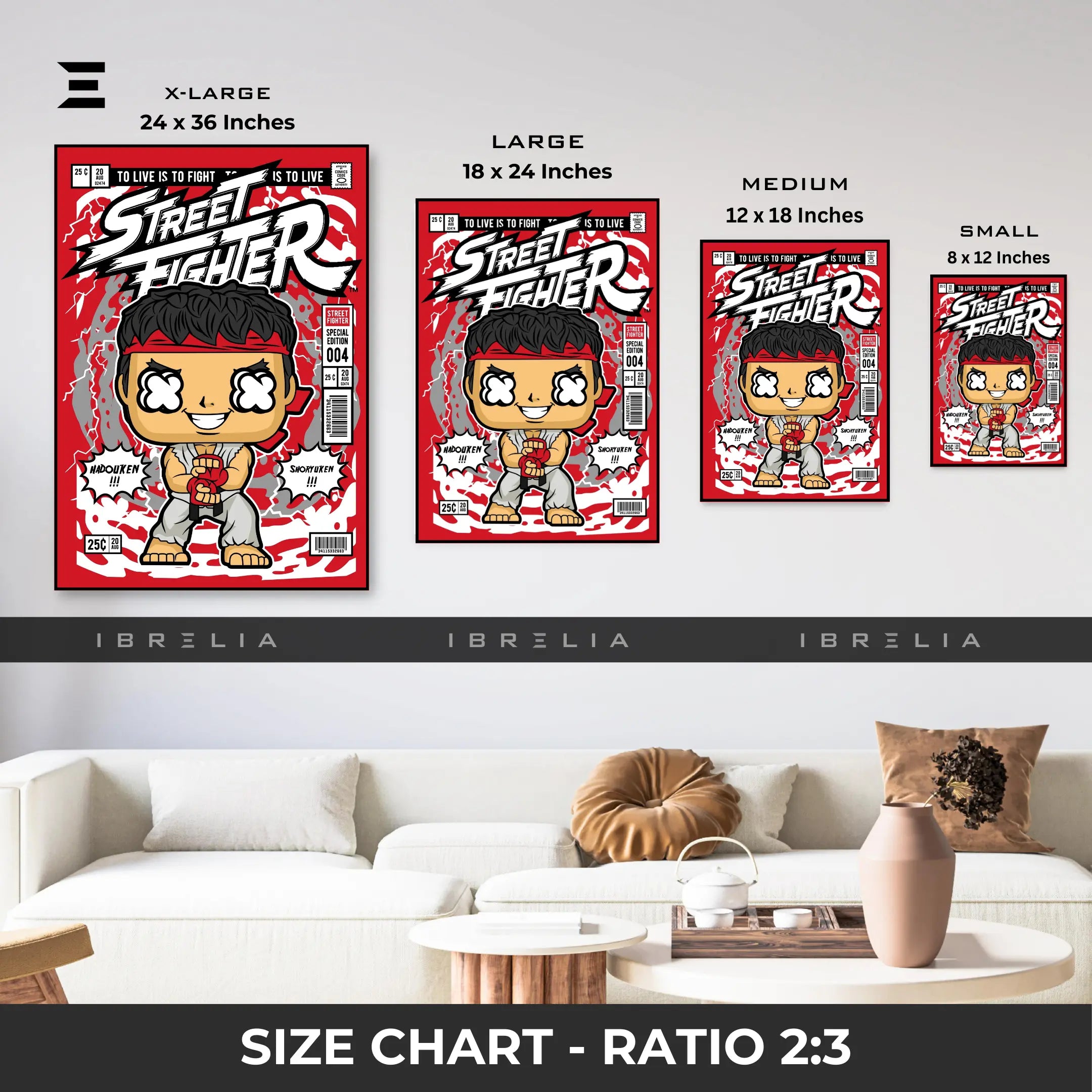 Street Fighter Ryu Pop Art Resin Wall Art – Comic Style Edition | IBRELIA IBRELIA