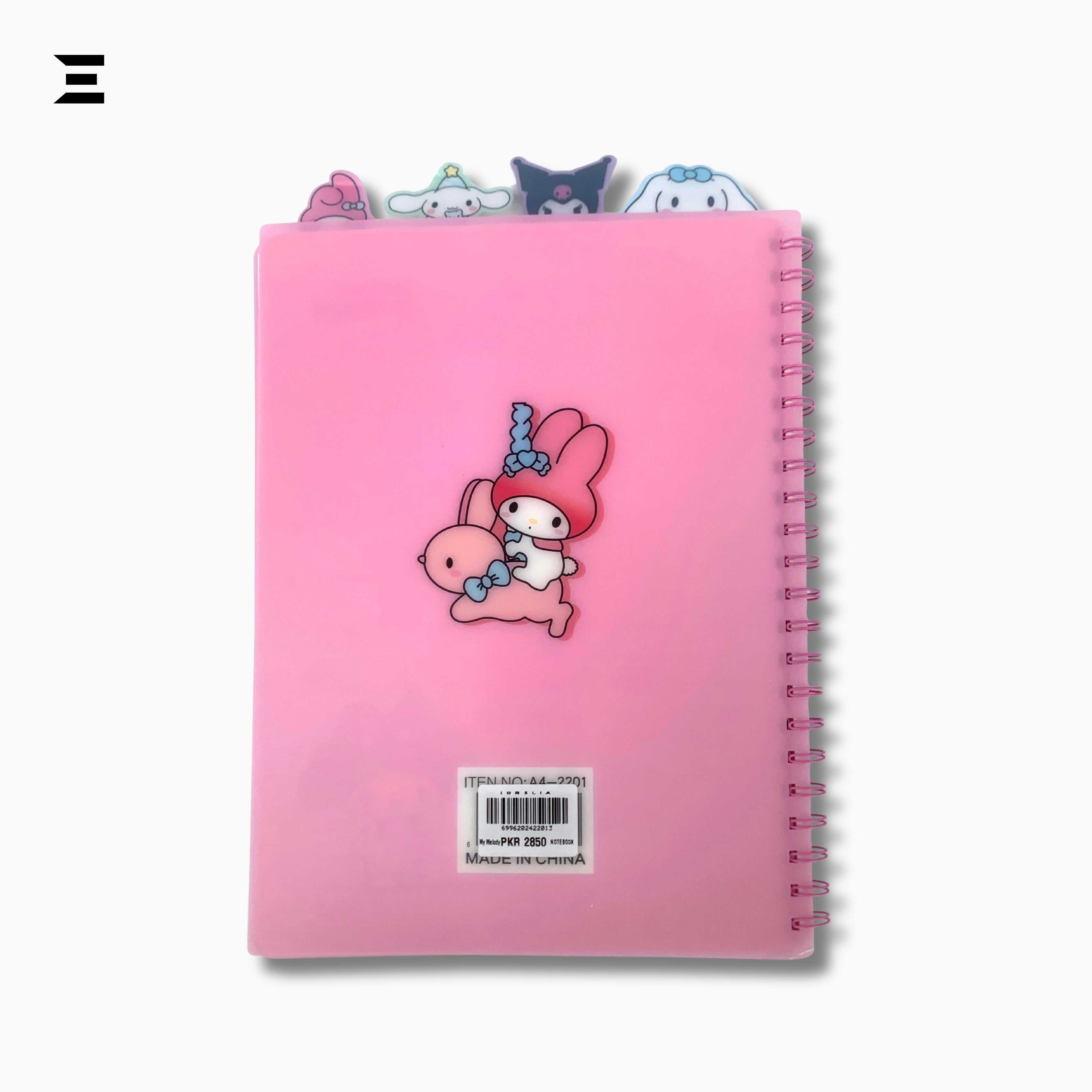 My Melody Sanrio A4 Spiral Notebook | Holographic Print Cover | Cute Kawaii Lined Journal with Character Tabs | IBRELIA™ IBRELIA