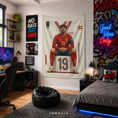 Lamine Yamal – FIFA World Cup 2026 – Premium Jute Fabric Tapestry – IBRELIA™