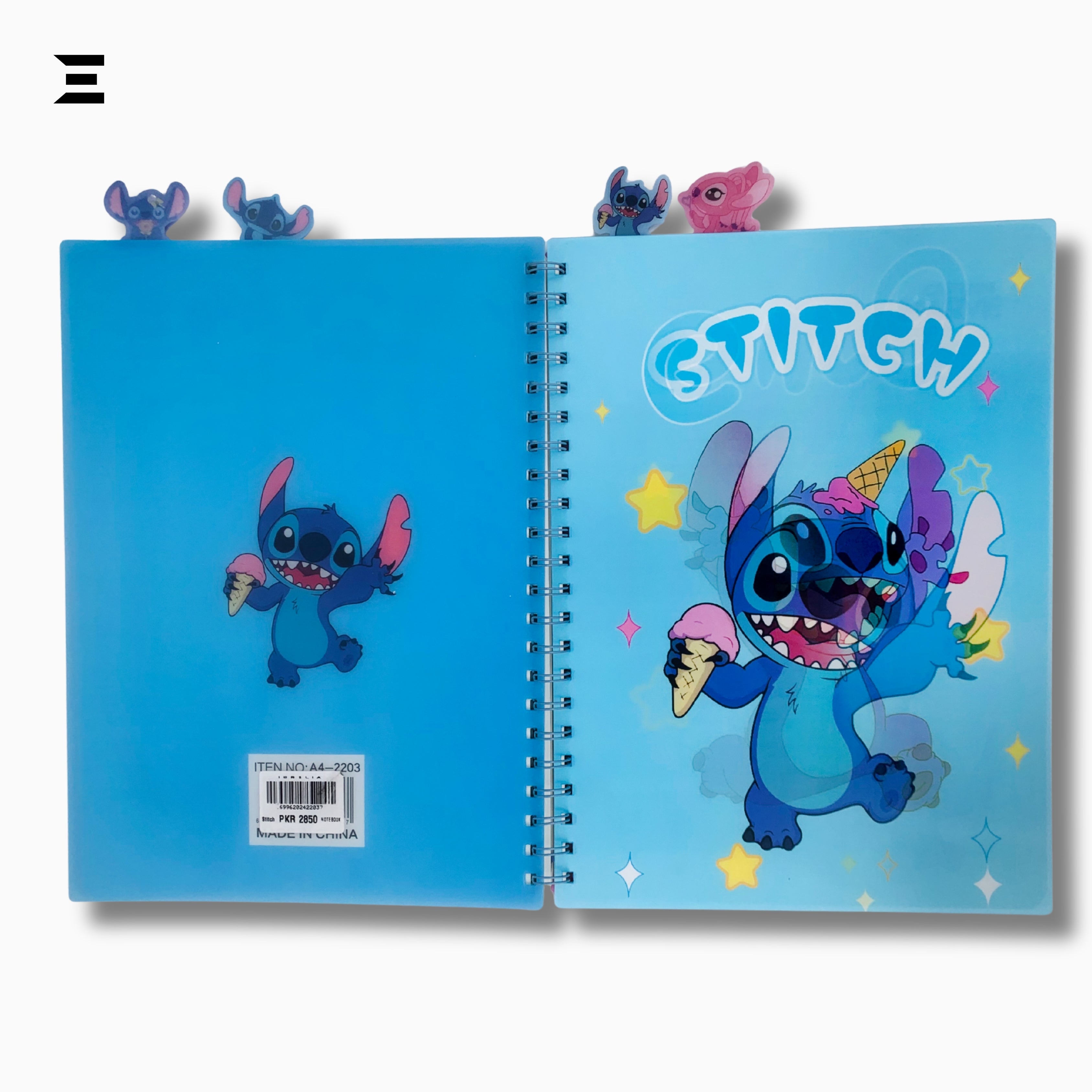 Disney Stitch A4 Spiral Notebook | Holographic Print Cover | Cute Cartoon Lined Journal with Character Tabs | IBRELIA™ IBRELIA