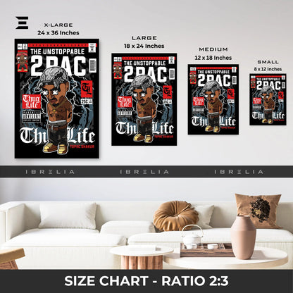 2Pac Thug Life Pop Art Resin Wall Art – Comic Style Edition | IBRELIA IBRELIA