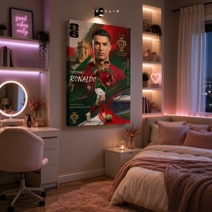 Cristiano Ronaldo Portugal FIFA World Cup 2026 Wrapped Frame Wall Art | IBRELIA™