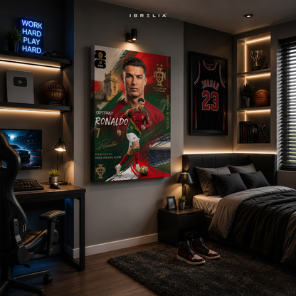 Cristiano Ronaldo Portugal FIFA World Cup 2026 Wrapped Frame Wall Art | IBRELIA™