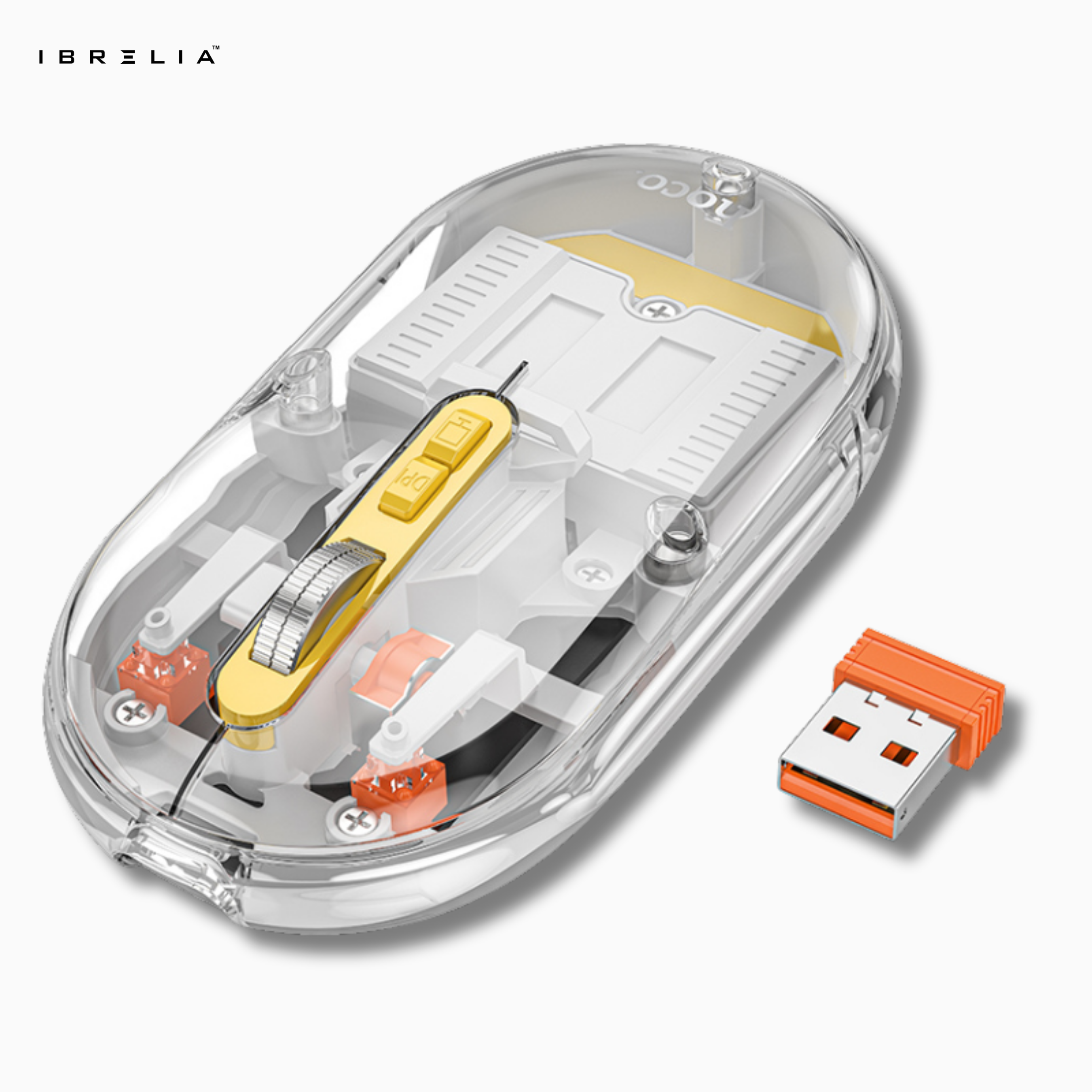 Hoco GM35 Magnetic Silent Transparent Cover Wireless Mouse (BT + 2.4G Dual-Mode) – IBRELIA™