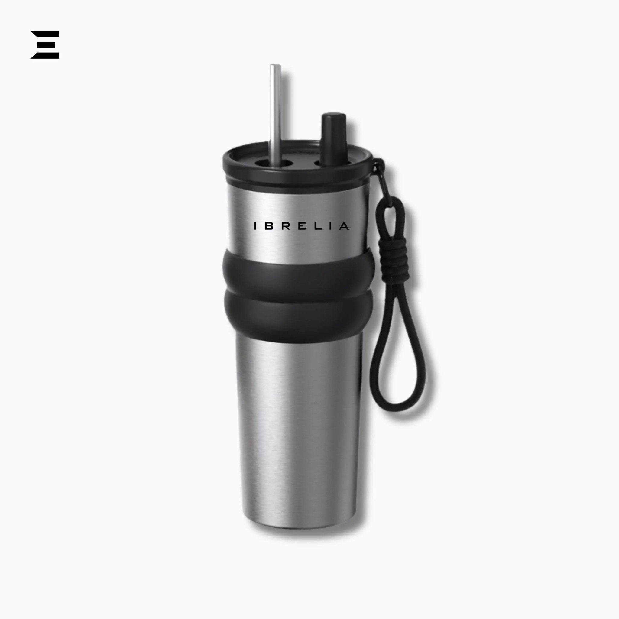 IBRELIA™ Stainless Steel Travel Tumbler – 900ml | Insulated Vacuum Flask with Straw & Grip Handle - IBRELIA