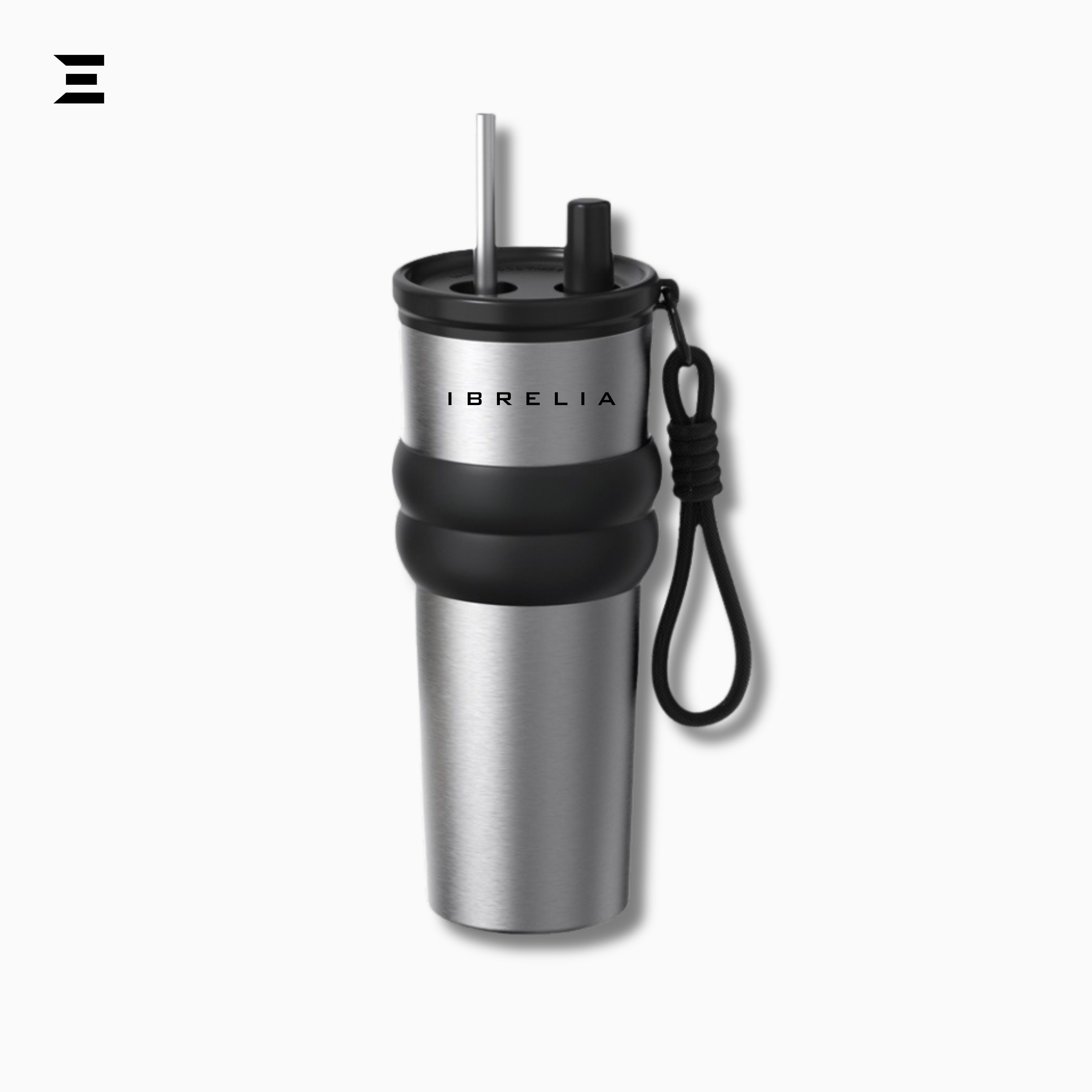 IBRELIA™ Stainless Steel Travel Tumbler – 900ml | Insulated Vacuum Flask with Straw & Grip Handle IBRELIA