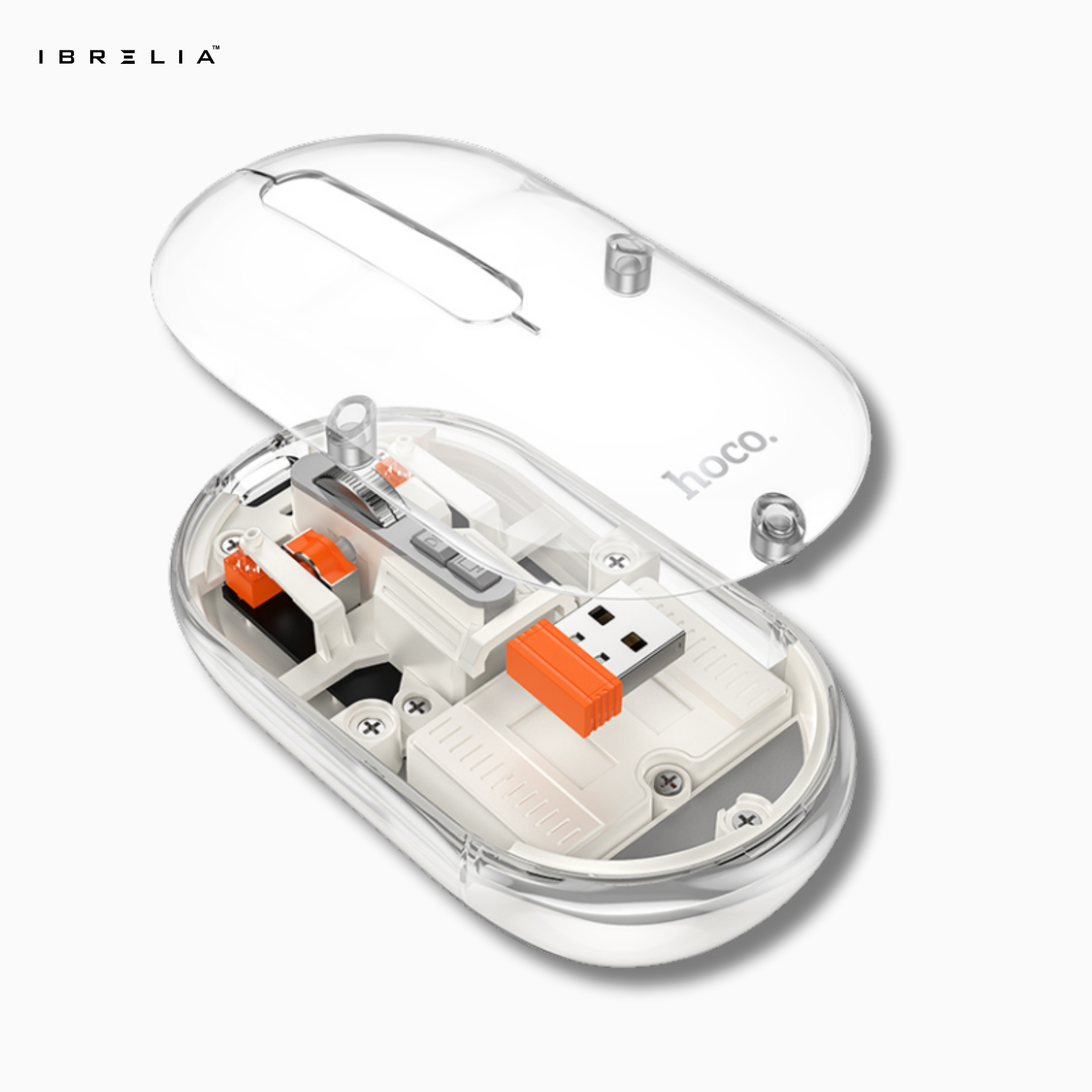 Hoco GM35 Magnetic Silent Transparent Cover Wireless Mouse (BT + 2.4G Dual-Mode) – IBRELIA™