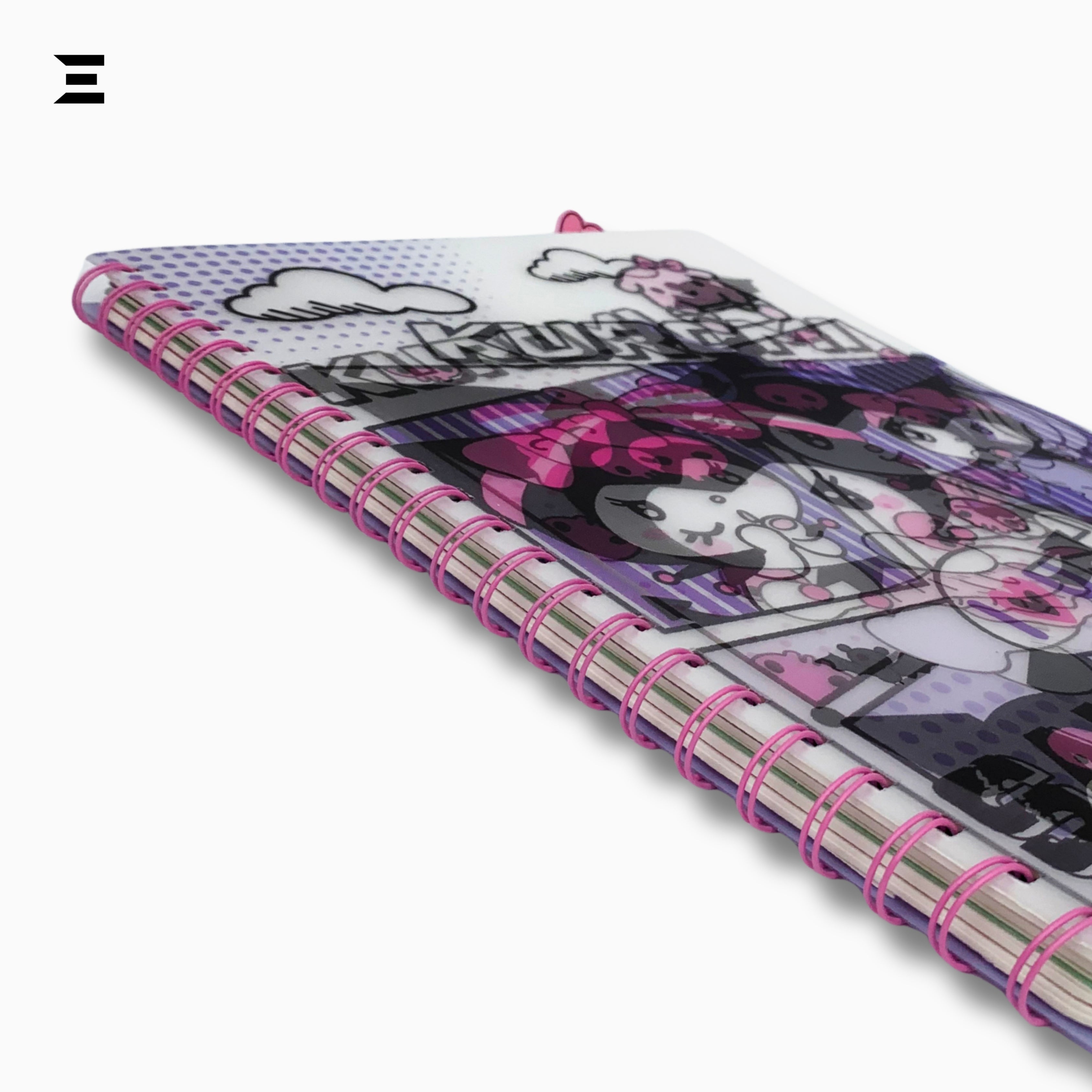 Kuromi A4 Spiral Notebook | Holographic Print Cover | Cute Sanrio Cartoon Lined Journal with Character Tabs | IBRELIA™ IBRELIA