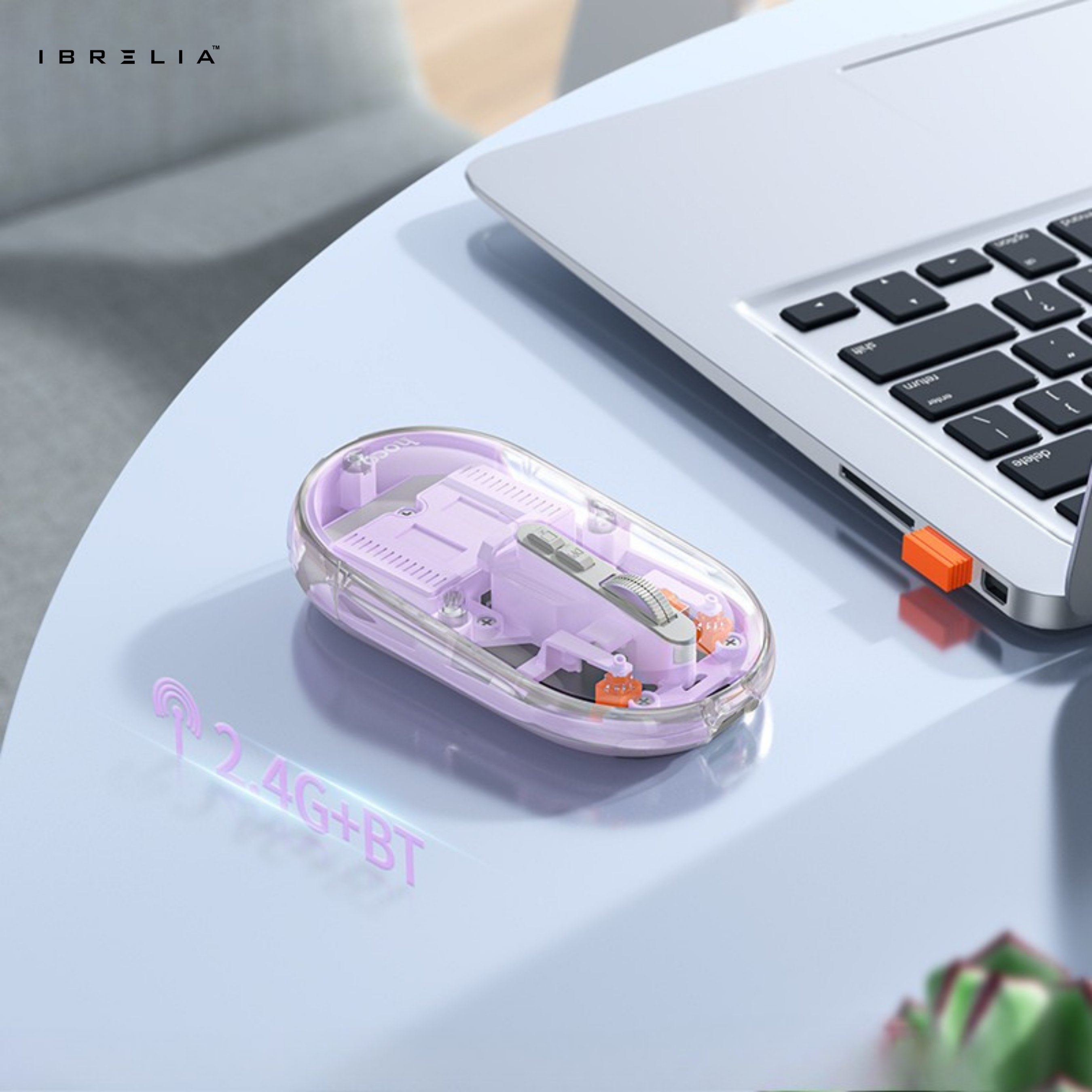 Hoco GM35 Magnetic Silent Transparent Cover Wireless Mouse (BT + 2.4G Dual-Mode) – IBRELIA™