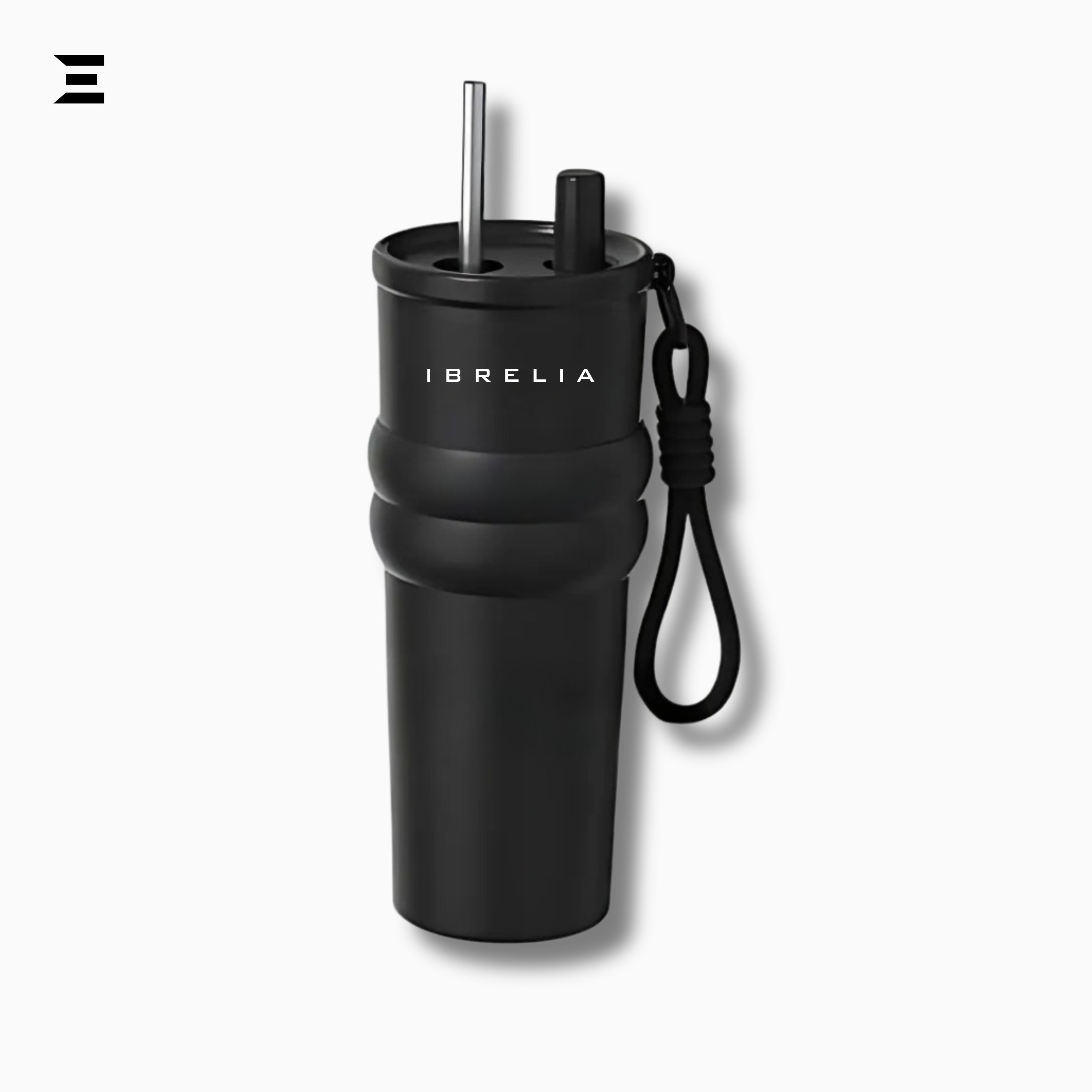 IBRELIA™ Stainless Steel Travel Tumbler – 900ml | Insulated Vacuum Flask with Straw & Grip Handle IBRELIA