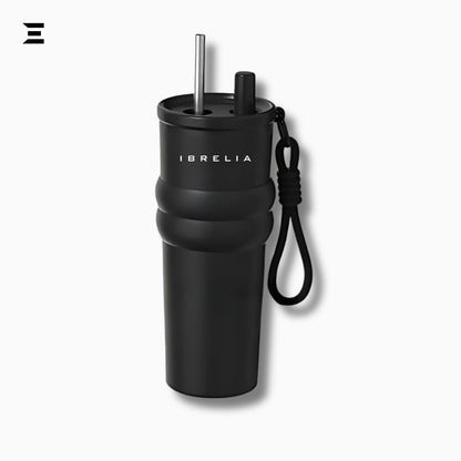 IBRELIA™ Stainless Steel Travel Tumbler – 900ml | Insulated Vacuum Flask with Straw & Grip Handle IBRELIA