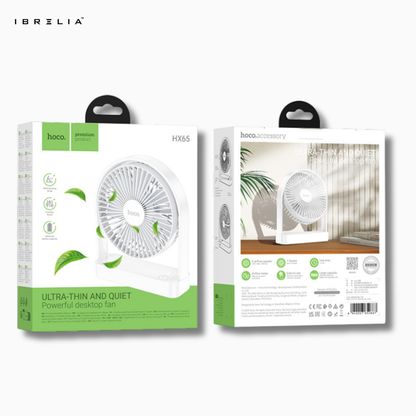 HOCO HX65 – Ultra-Thin & Quiet Powerful Desktop Fan | IBRELIA™