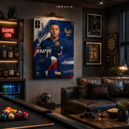 Kylian Mbappé France FIFA World Cup 2026 Wrapped Frame Wall Art | IBRELIA™