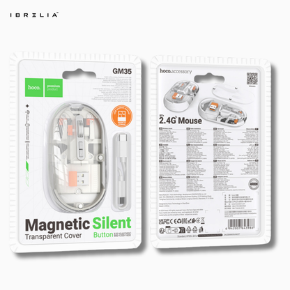Hoco GM35 Magnetic Silent Transparent Cover Wireless Mouse (BT + 2.4G Dual-Mode) – IBRELIA™