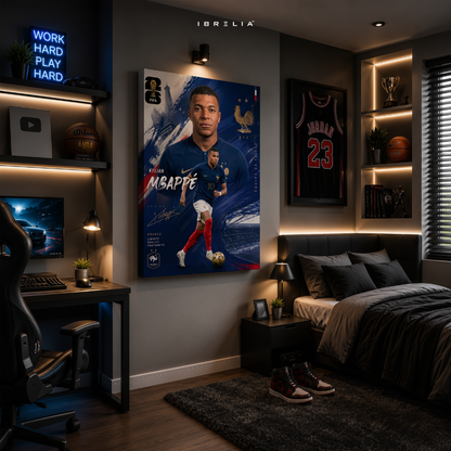 Kylian Mbappé France FIFA World Cup 2026 Wrapped Frame Wall Art | IBRELIA™