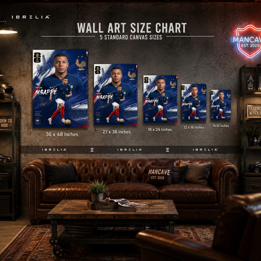 Kylian Mbappé France FIFA World Cup 2026 Wrapped Frame Wall Art | IBRELIA™