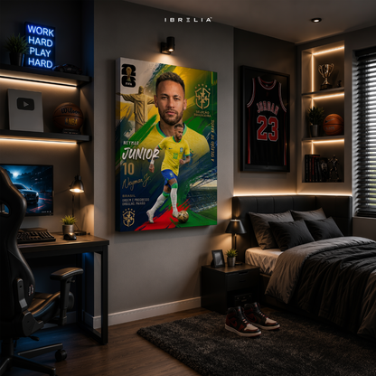 Neymar Jr Brazil FIFA World Cup 2026 Wrapped Frame Wall Art | IBRELIA™