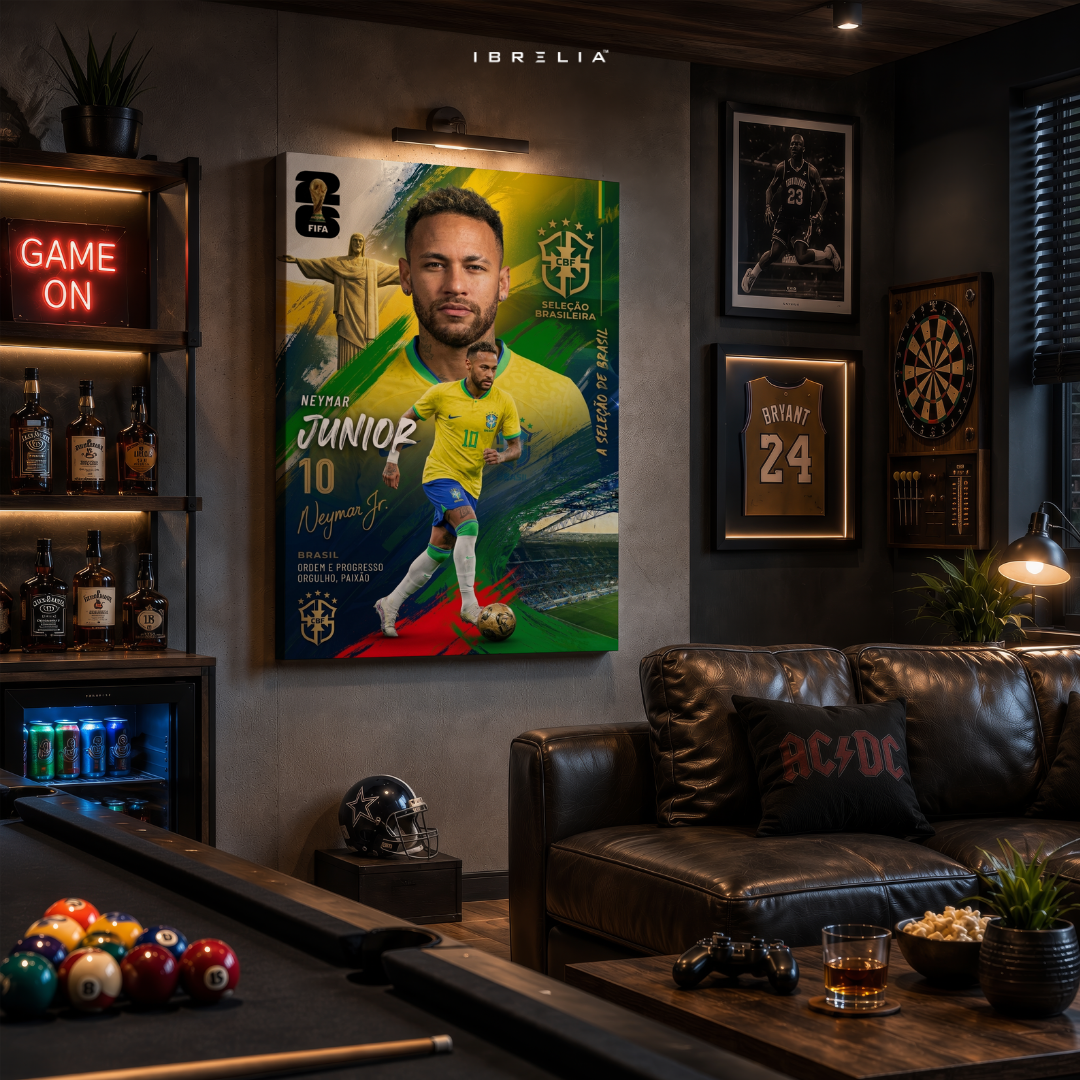 Neymar Jr Brazil FIFA World Cup 2026 Wrapped Frame Wall Art | IBRELIA™