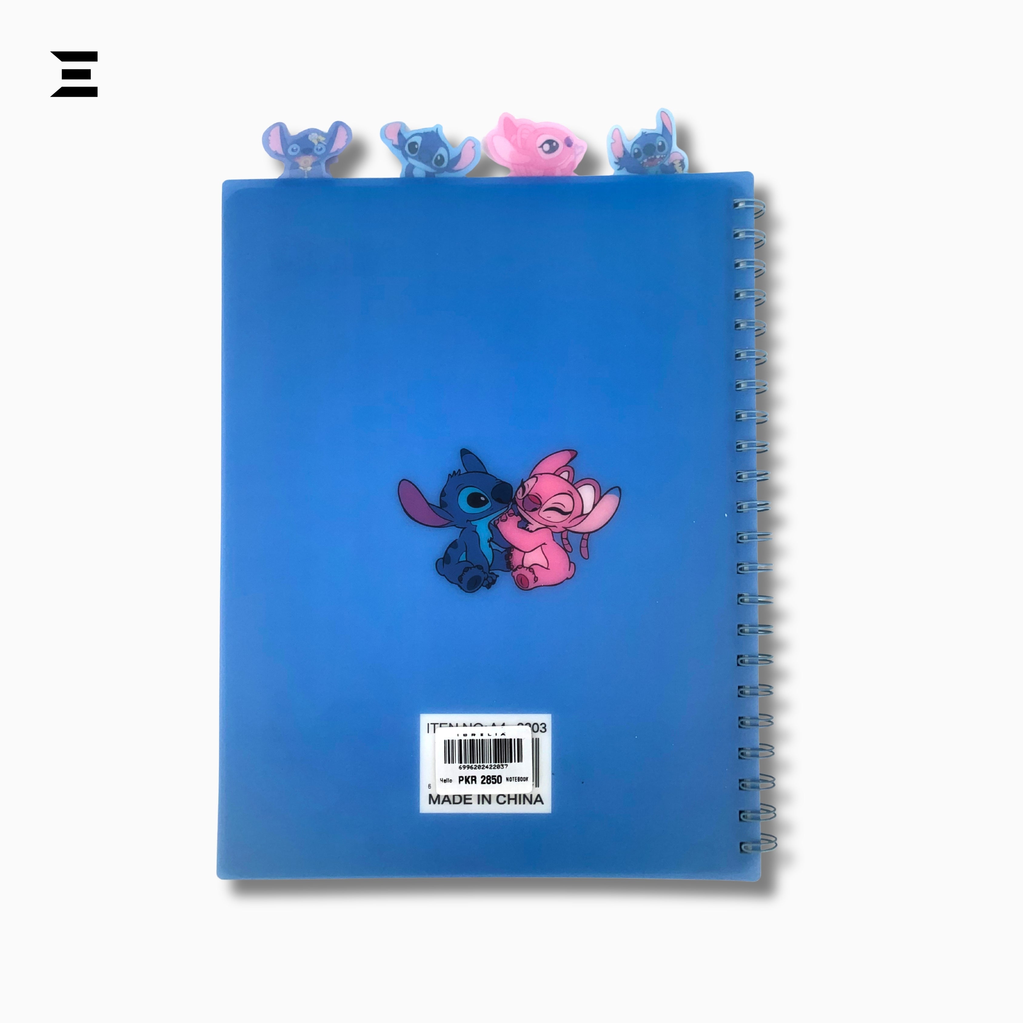 Disney Stitch & Angel A4 Spiral Notebook | Holographic Print Cover | Cute Cartoon Lined Journal with Character Tabs | IBRELIA™ IBRELIA