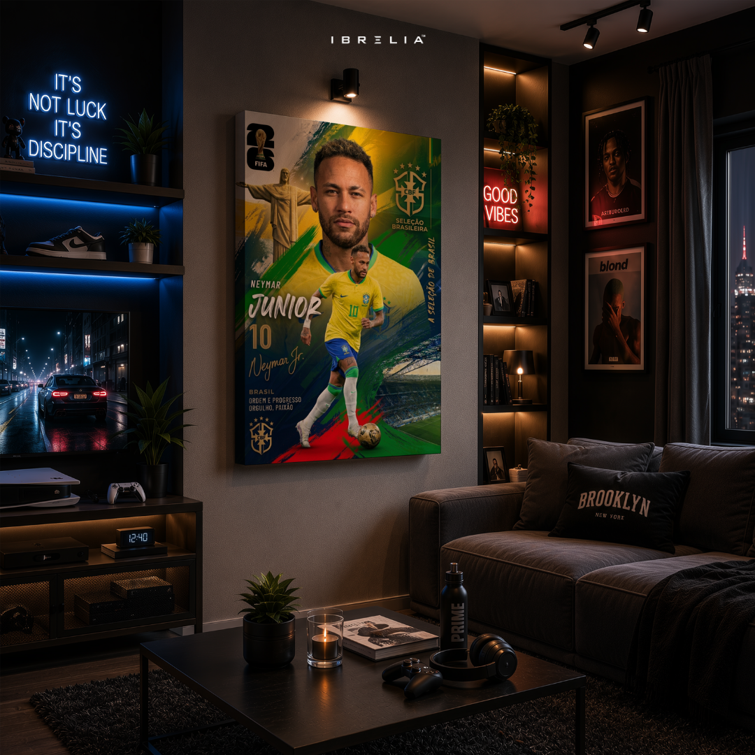 Neymar Jr Brazil FIFA World Cup 2026 Wrapped Frame Wall Art | IBRELIA™