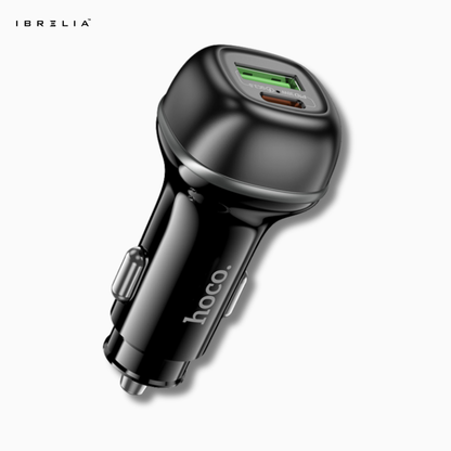 HOCO Z58A Rank 48W Dual Port Car Charger – PD30W + QC3.0 Fast Charging | IBRELIA™