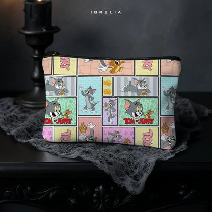 Retro Comic Duo Makeup & Pencil Pouch – Double-Sided Print – IBRELIA™