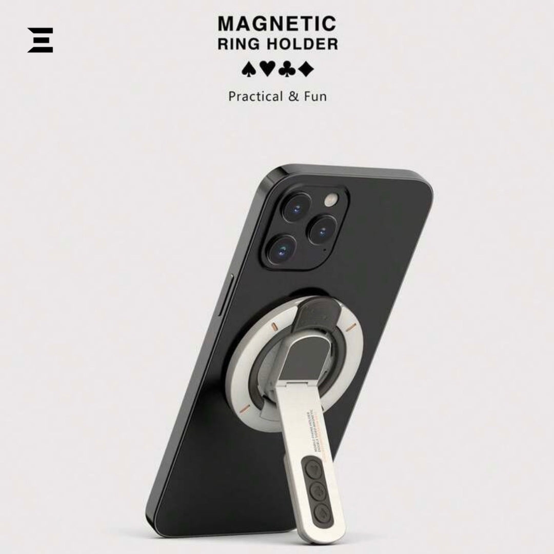 Magnetic Ring Phone Holder – 360° Rotating Stand & Grip IBRELIA