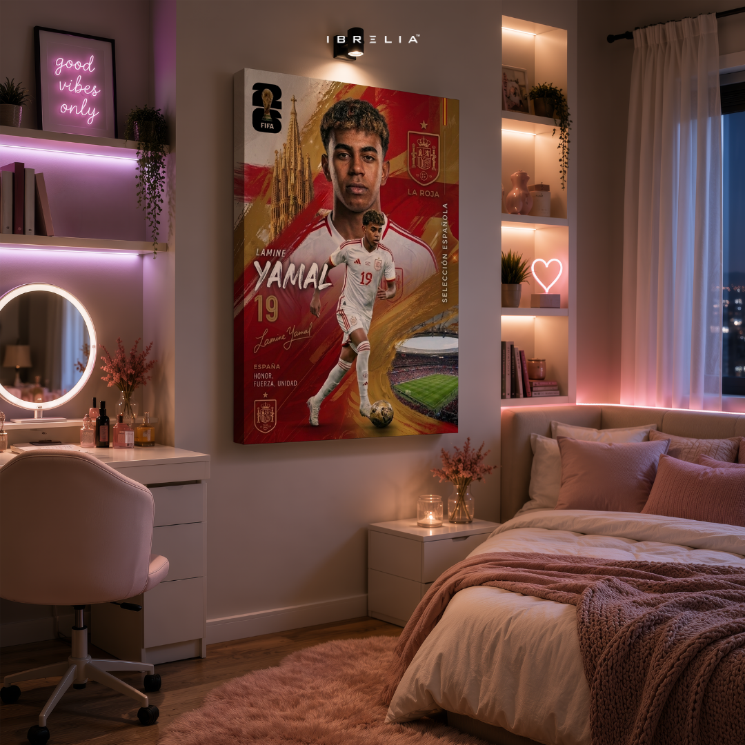 Lamine Yamal Spain FIFA World Cup 2026 Wrapped Frame Wall Art | IBRELIA™