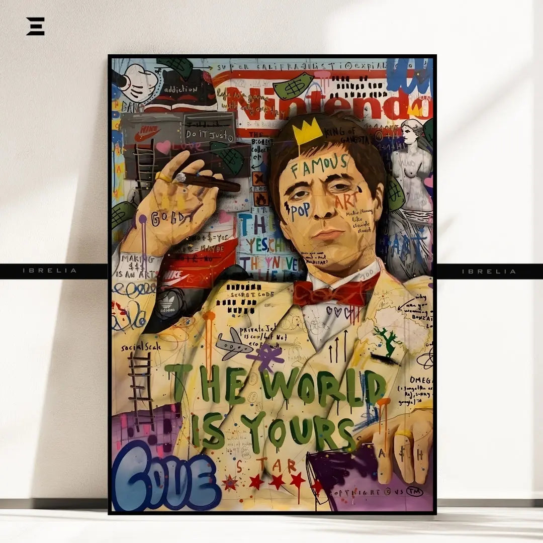 Scarface Graffiti Pop Art Resin Wall Art – “The World Is Yours” Collectible | IBRELIA IBRELIA