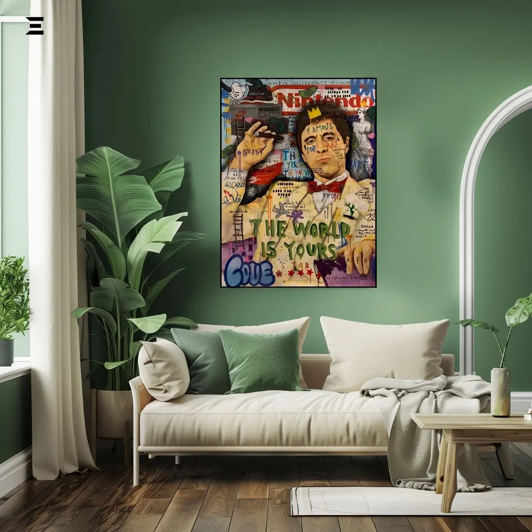 Scarface Graffiti Pop Art Resin Wall Art – “The World Is Yours” Collectible | IBRELIA IBRELIA