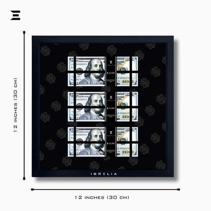 IBRELIA™ 3D USD Money Frame – $100 Stacks | Premium 12x12 Luxury Acrylic Display Frame