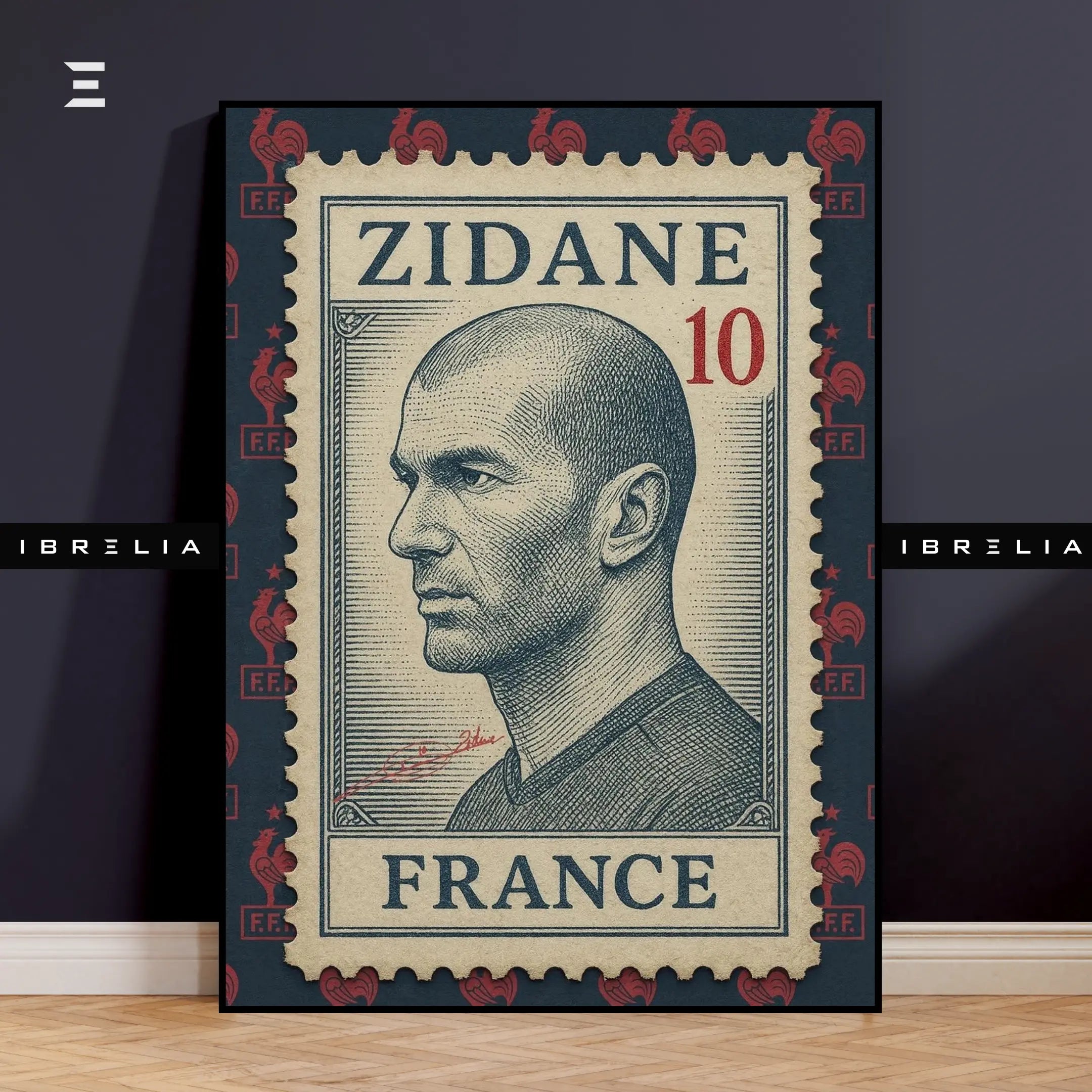 Zinedine Zidane Resin Wall Art – “France Stamp” Edition | IBRELIA IBRELIA