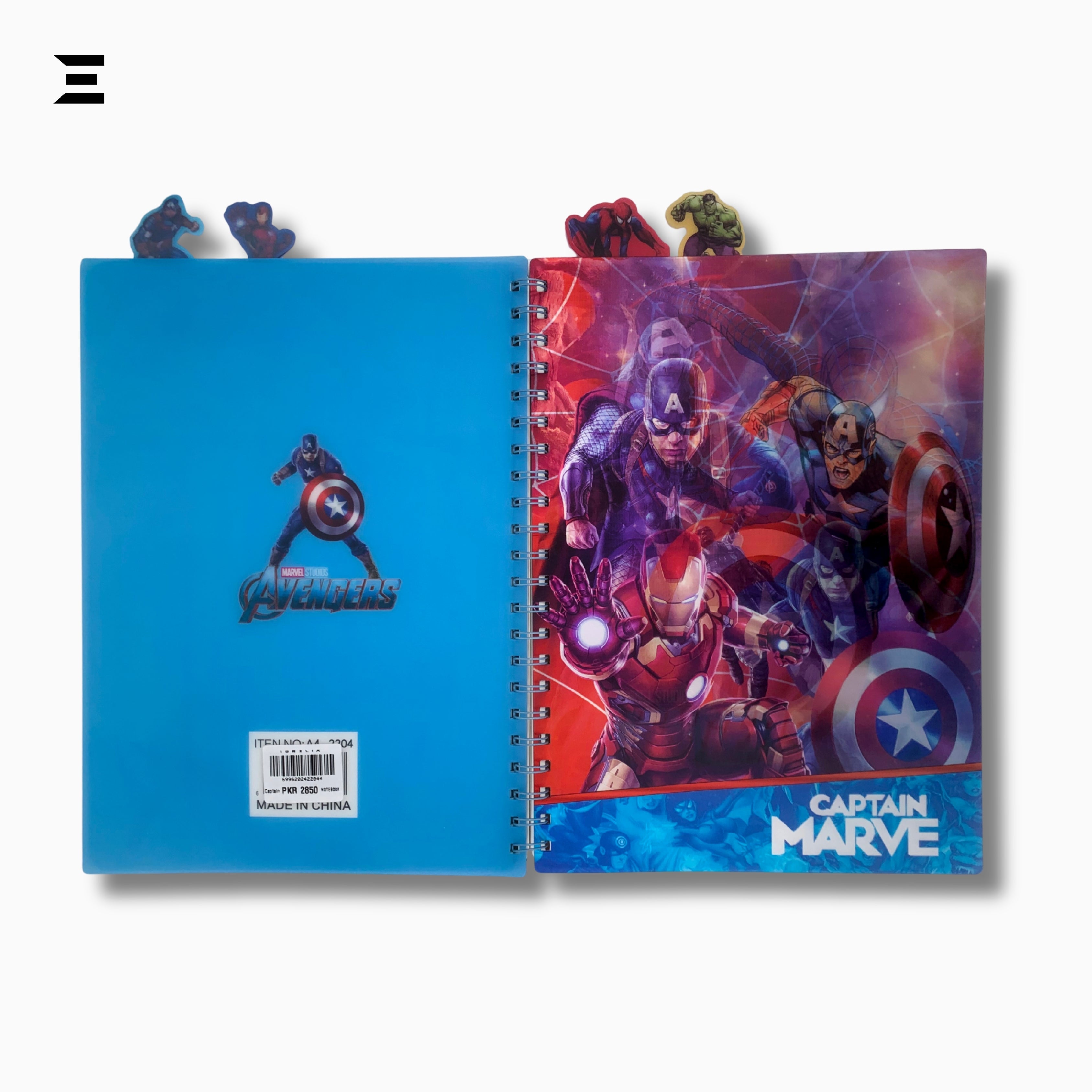 Marvel Avengers A4 Spiral Notebook | Holographic Print Cover | Superhero Lined Journal with Character Tabs | IBRELIA™ IBRELIA