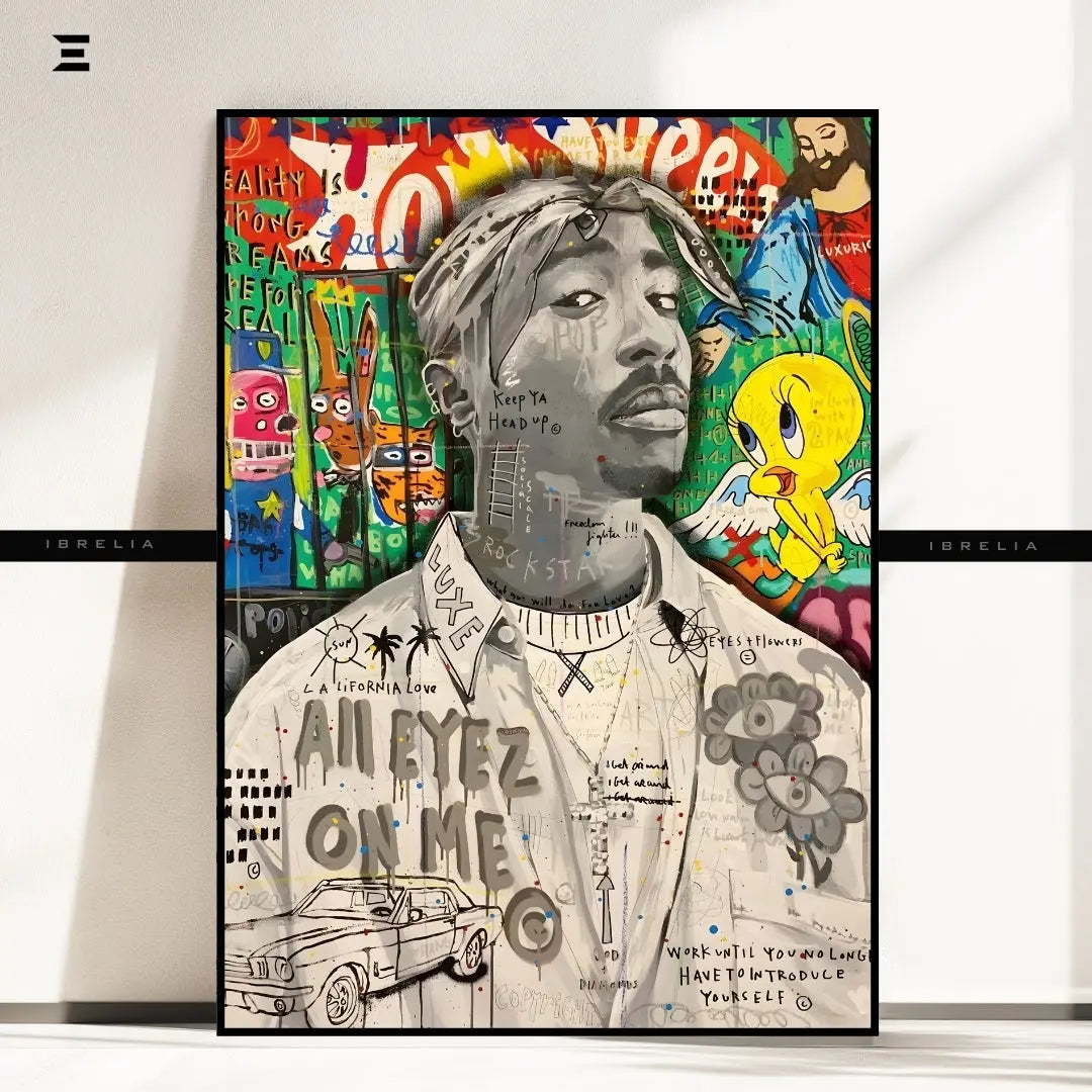 Tupac “All Eyez On Me” Graffiti Pop Art Resin Wall Art – Collectible | IBRELIA IBRELIA