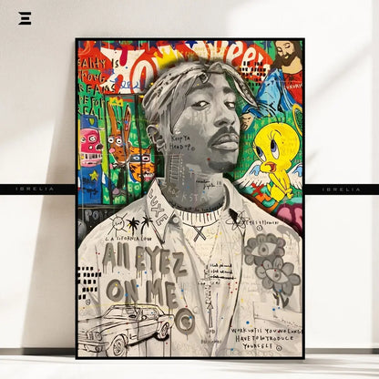 Tupac “All Eyez On Me” Graffiti Pop Art Resin Wall Art – Collectible | IBRELIA IBRELIA
