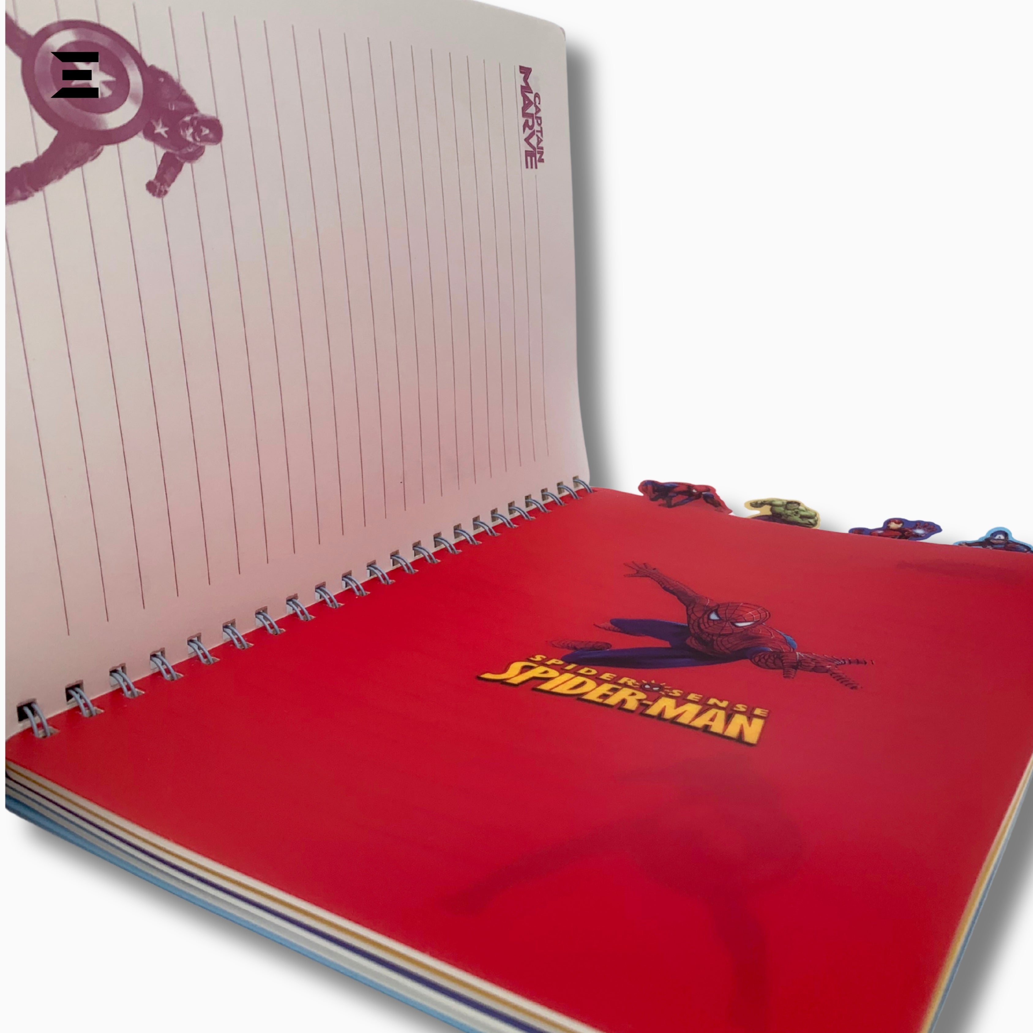 Marvel Avengers A4 Spiral Notebook | Holographic Print Cover | Superhero Lined Journal with Character Tabs | IBRELIA™ IBRELIA