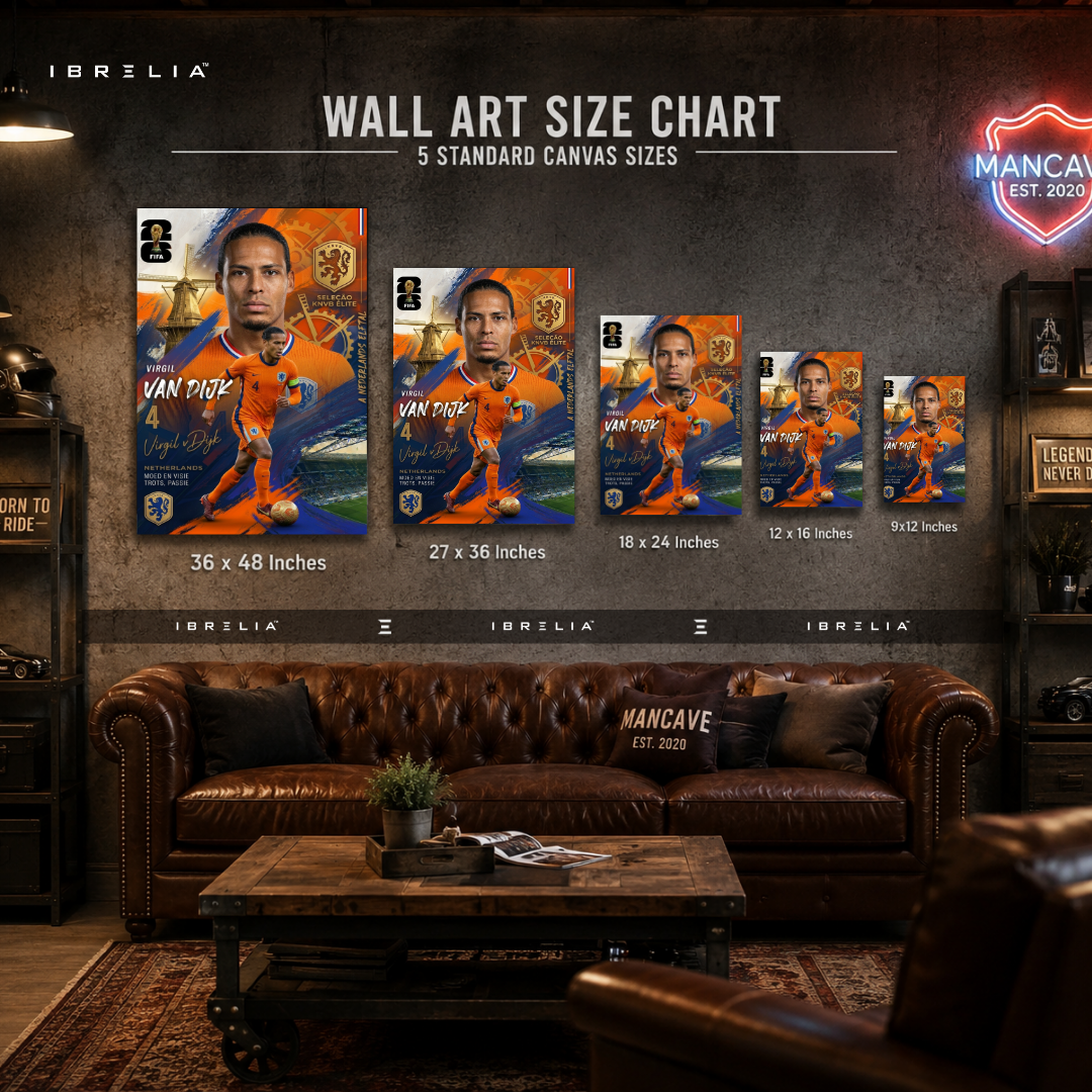 Virgil van Dijk Netherlands FIFA World Cup 2026 Wrapped Frame Wall Art | IBRELIA™