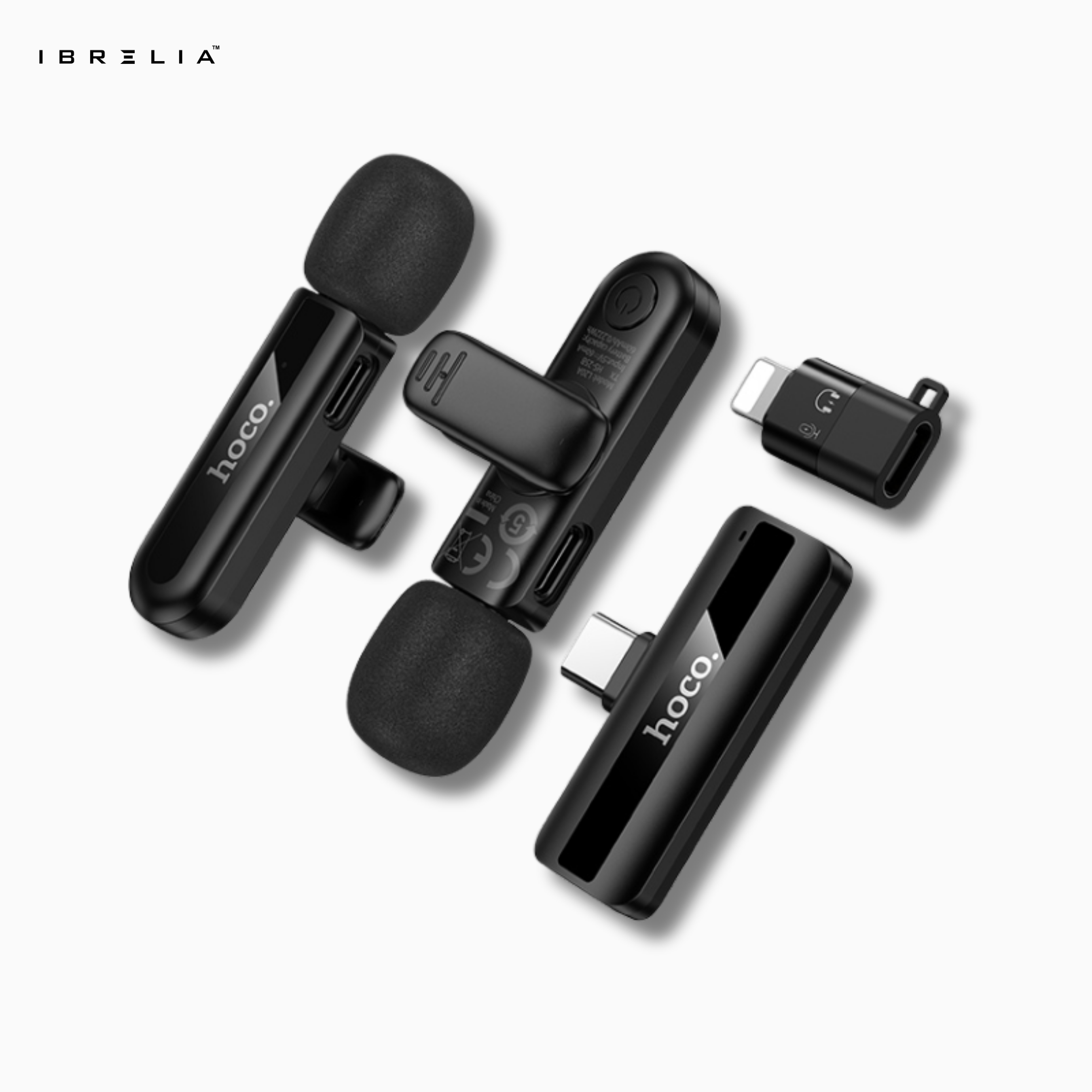 HOCO L20A Dual-Mic Wireless Mini Digital Microphone (Type-C + Lightning) | IBRELIA™