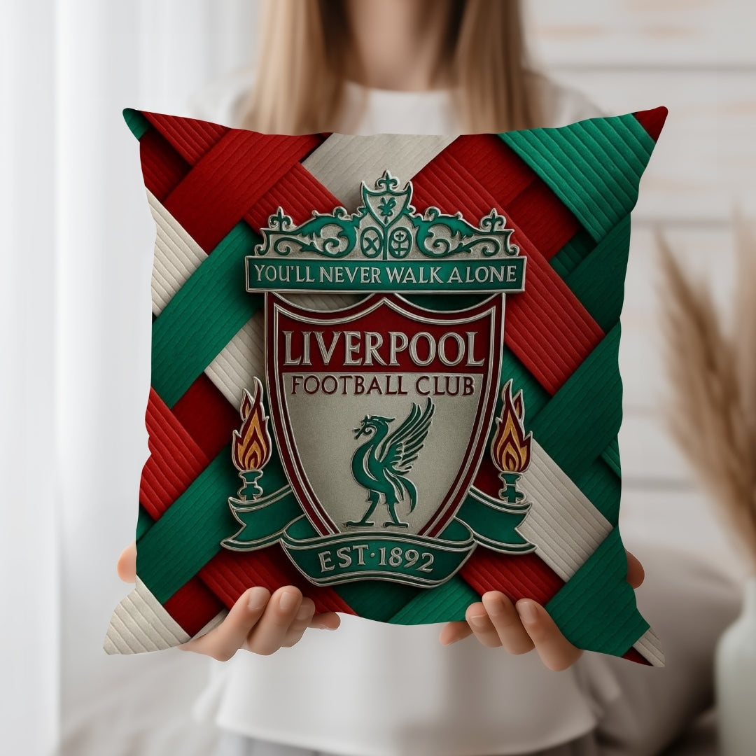 Liverpool Football Club Cushion | Premium Jute Fabric | Double-Sided Print | IBRELIA™ IBRELIA