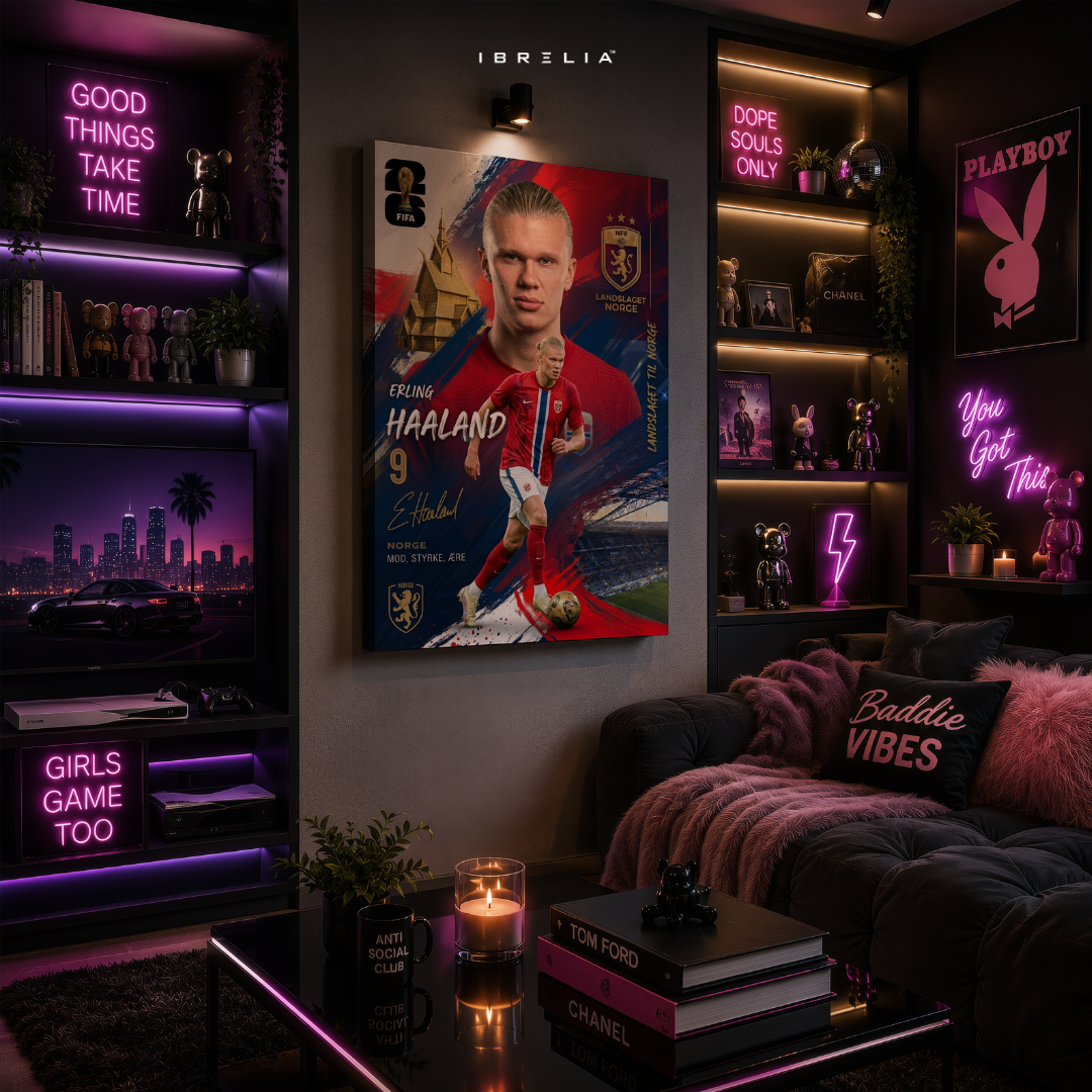 Erling Haaland Norway FIFA World Cup 2026 Wrapped Frame Wall Art | IBRELIA™