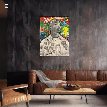 Tupac “All Eyez On Me” Graffiti Pop Art Resin Wall Art – Collectible | IBRELIA IBRELIA