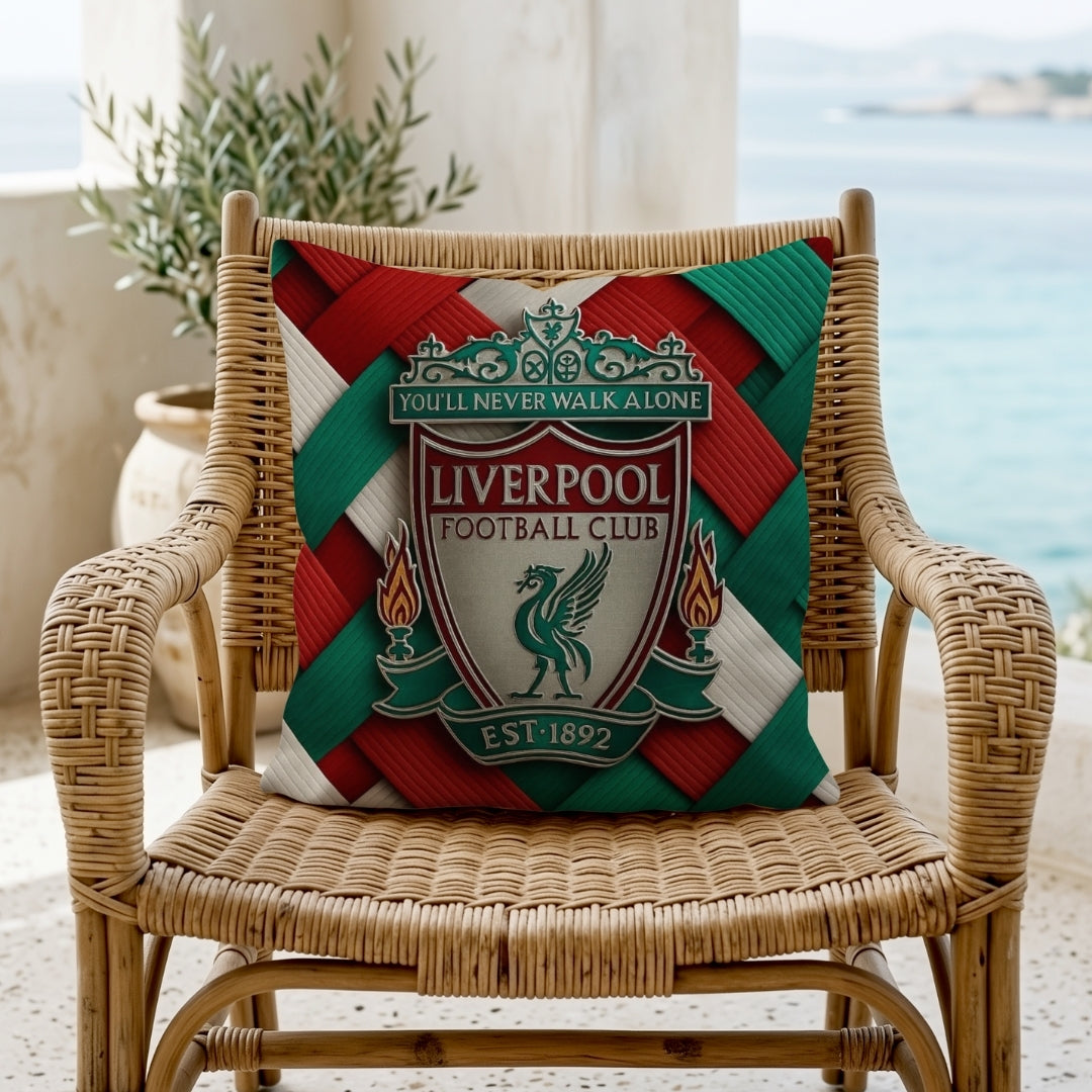 Liverpool Football Club Cushion | Premium Jute Fabric | Double-Sided Print | IBRELIA™ IBRELIA